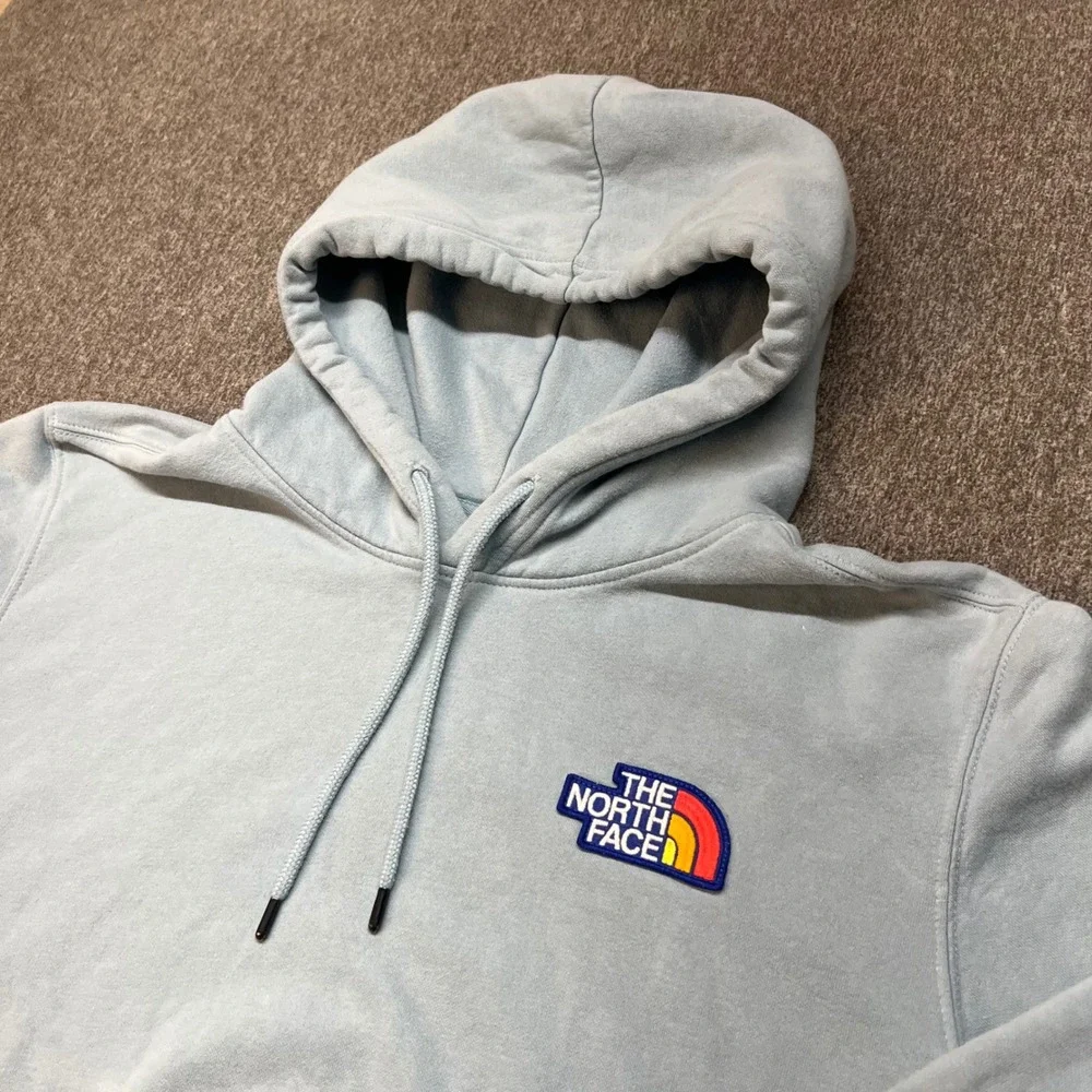 The North Face Mens XL Light Blue Patch Hoodie California Yosemite Pullover 000